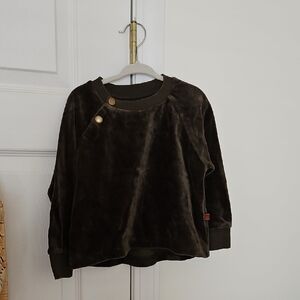 Cozy Kids Forest Green Velvet Sweater